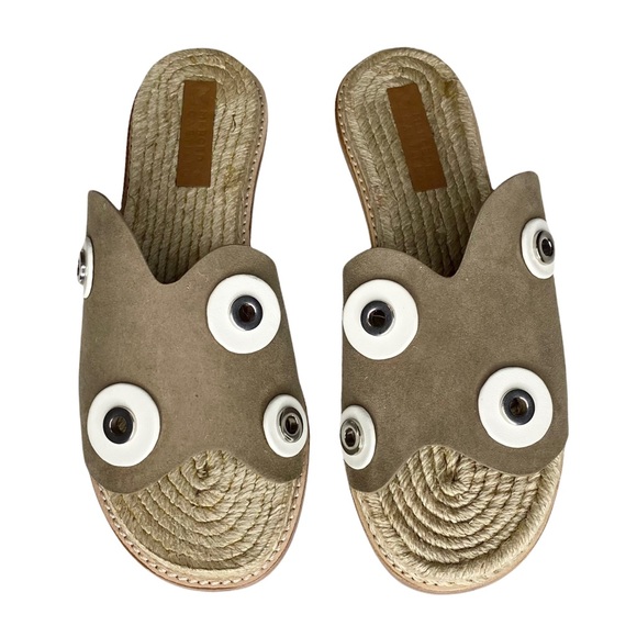 new Mercedes Castillo ☀︎︎ Hardware Detailed Suede Flat Sandals ☀︎︎ Brown 7M 37 - Picture 12 of 17